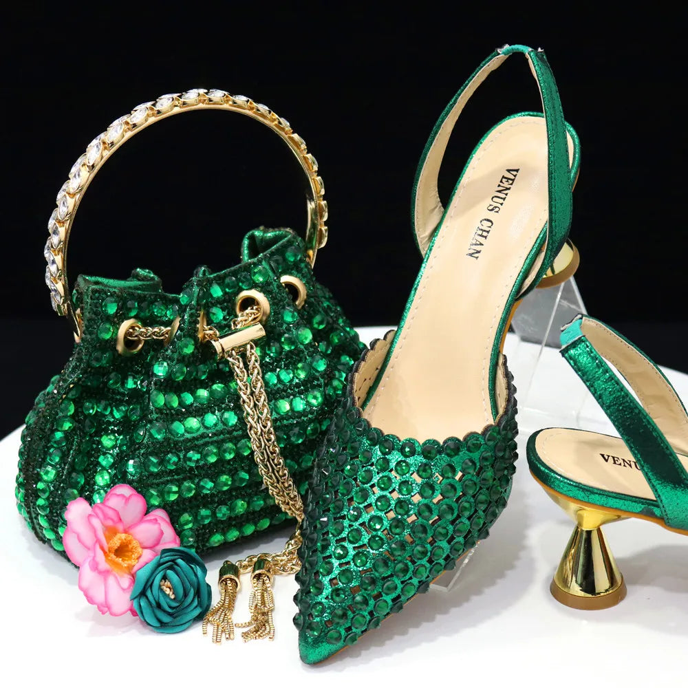New Diamond Design Shoe and Bag Set ED221