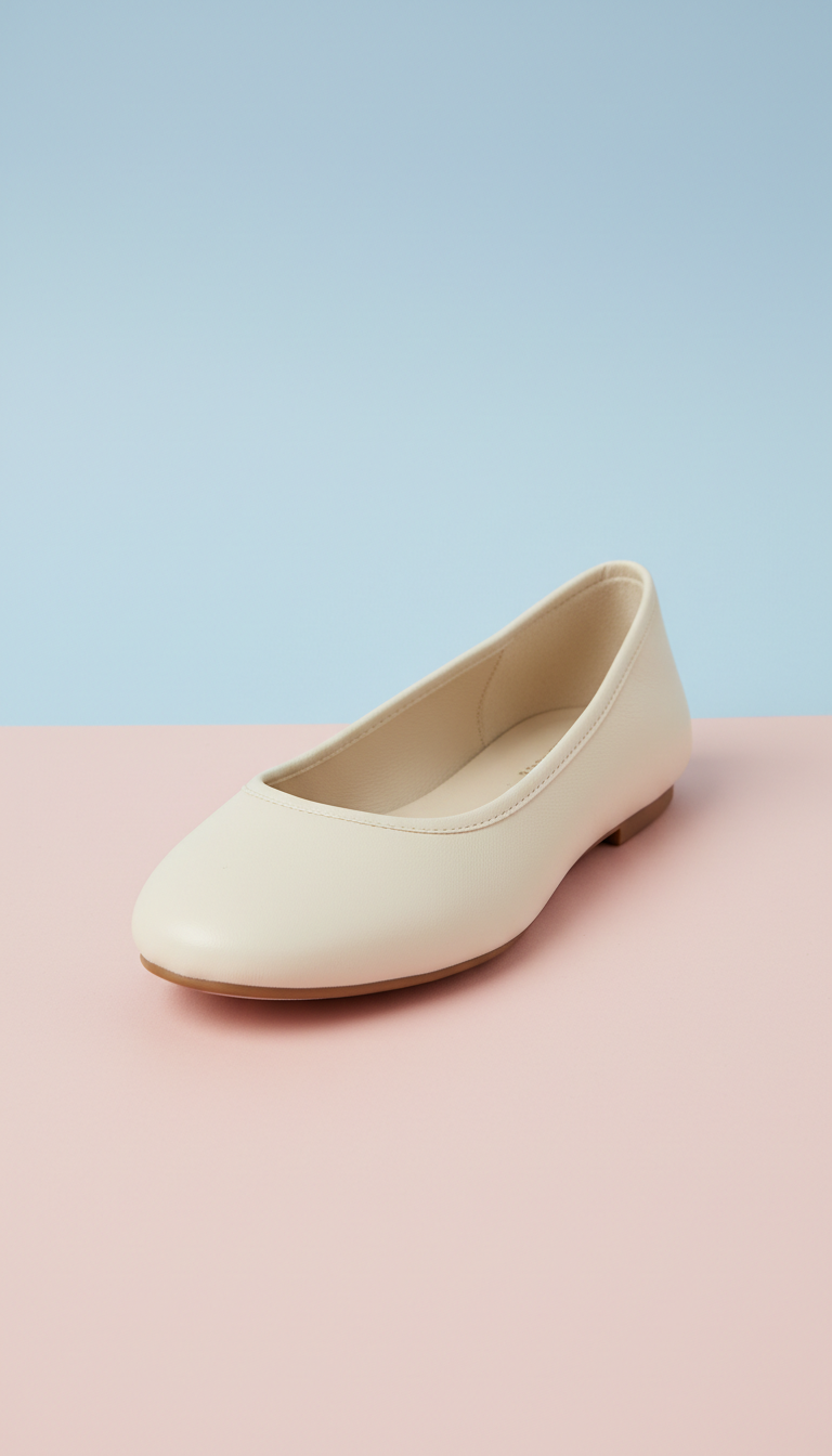 Vanilla Cream Soft Leather Ballet Flat