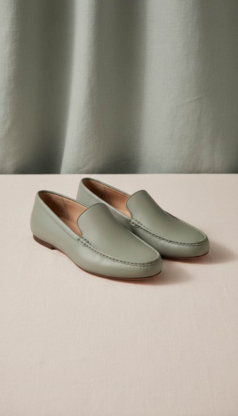 Muted Sage Slip-On Loafers
