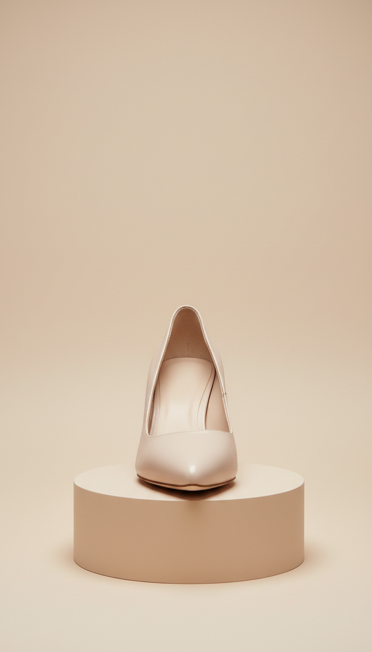 Porcelain Leather Pointed-Toe Pump