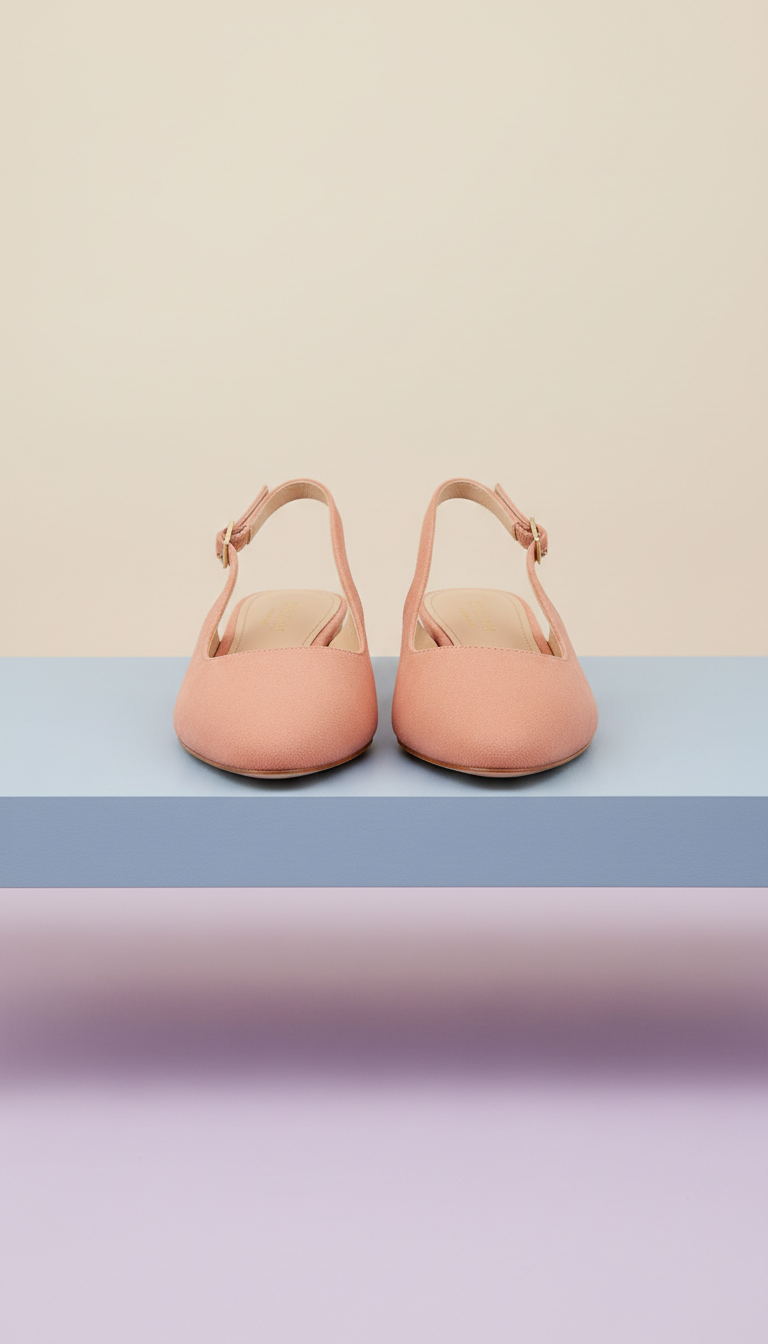 Apricot Accent Suede Slingback